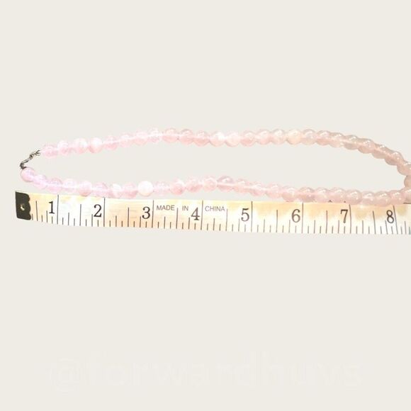 Pink Quartz Necklace with 925 Silver Claw Clasp - Picture 6 of 8
